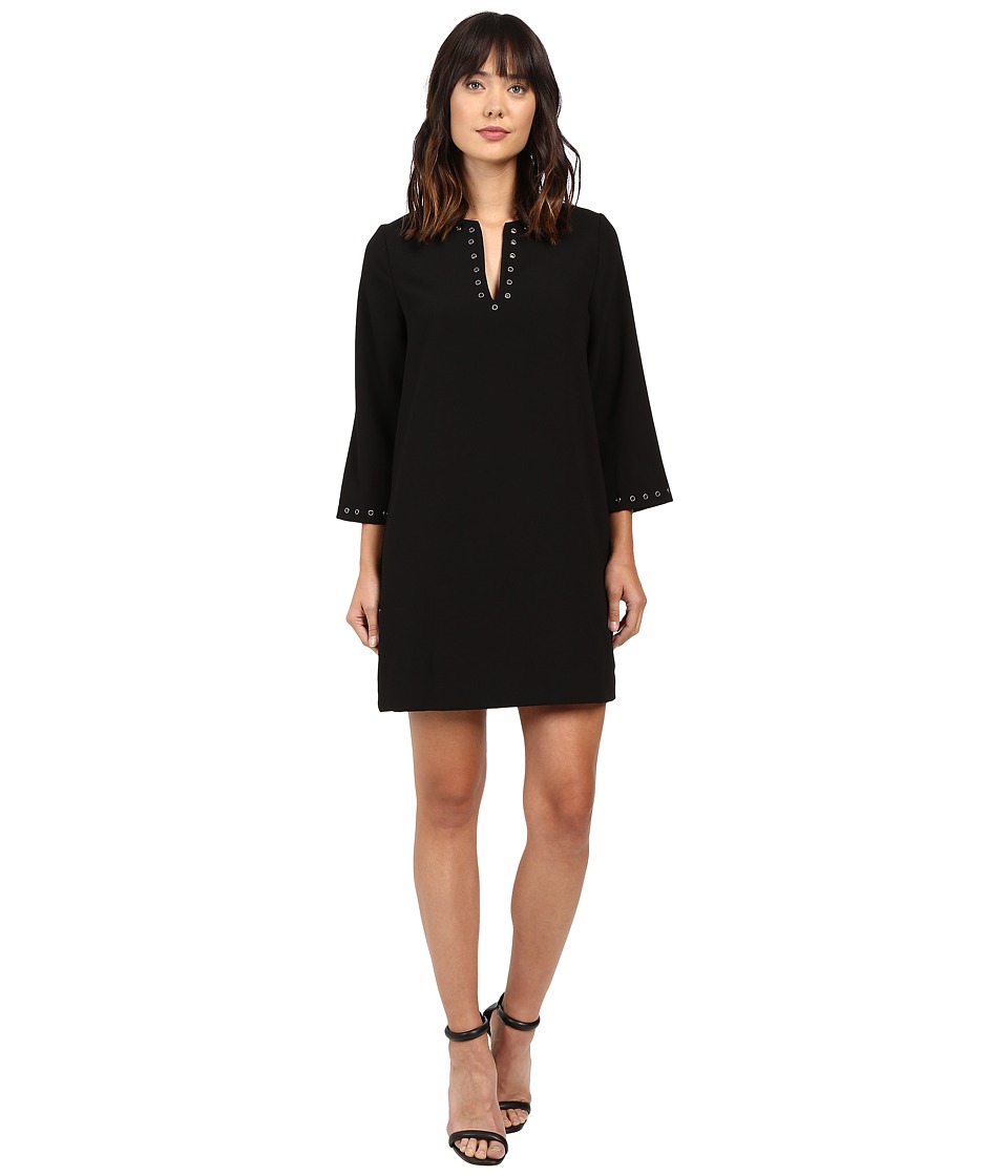Karen Kane Eyelet Border Shift Dress (Black) Women