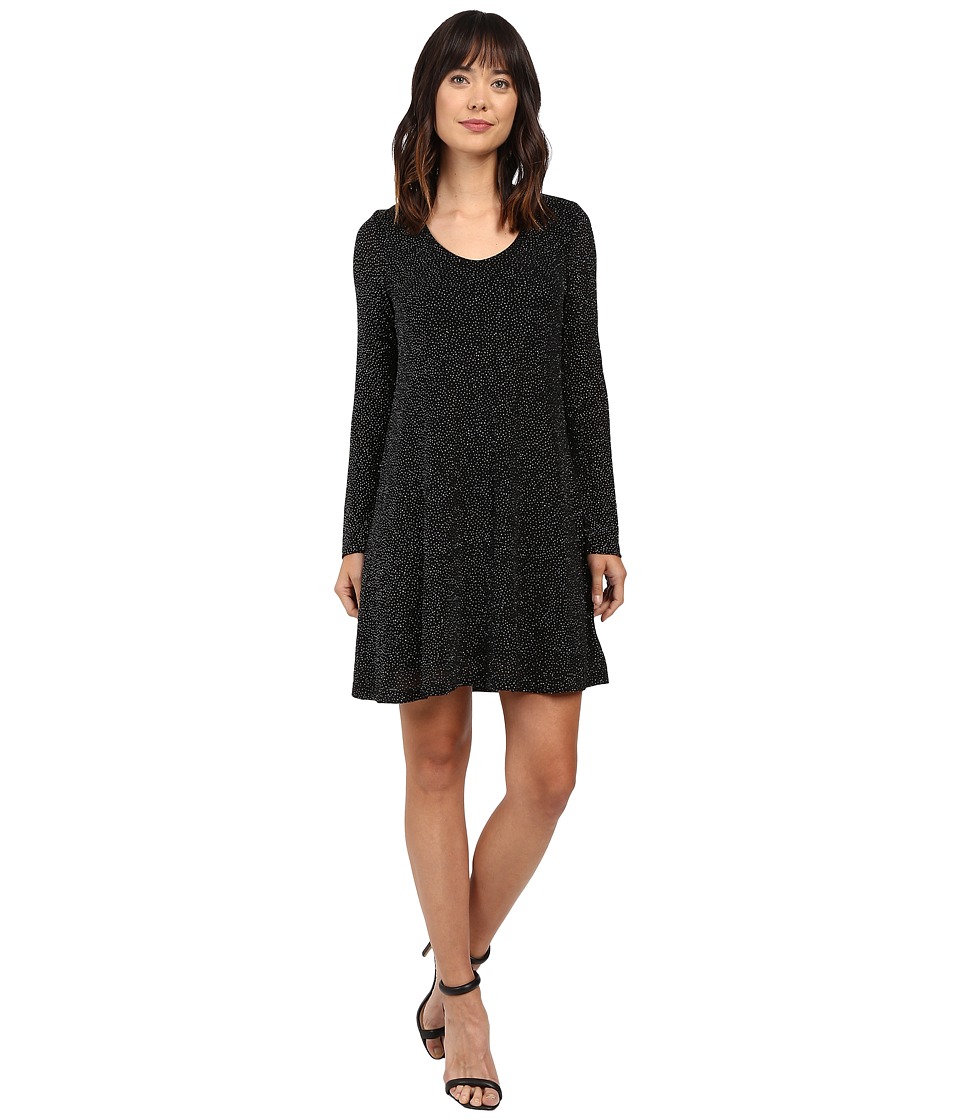 Karen Kane Diamond Dust Taylor Dress (Black/Silver) Women