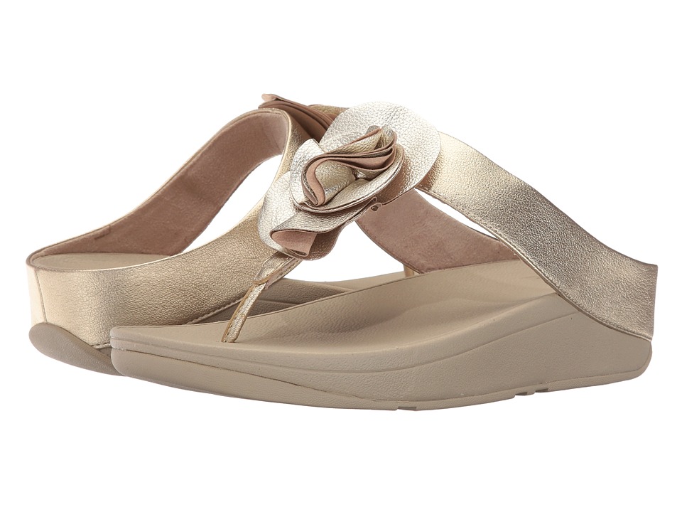 FitFlop Florrie Toe-Post (Pale Gold) Women
