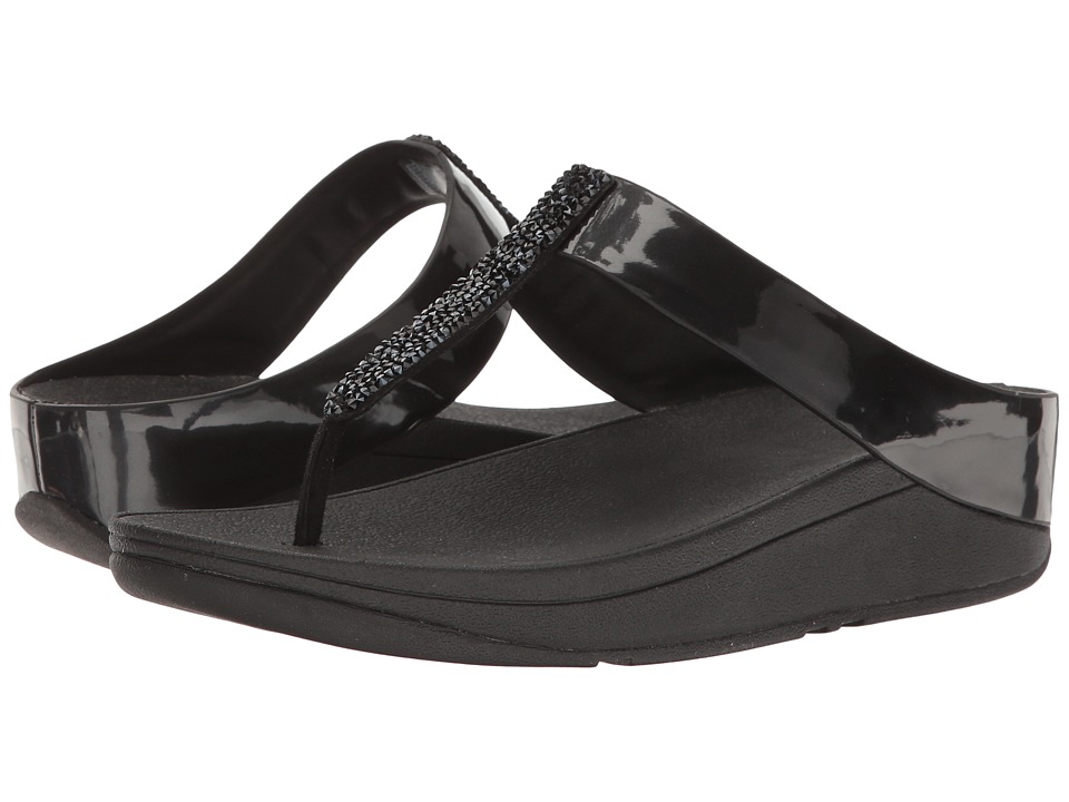 FitFlop Fino Toe Post (Black) Women