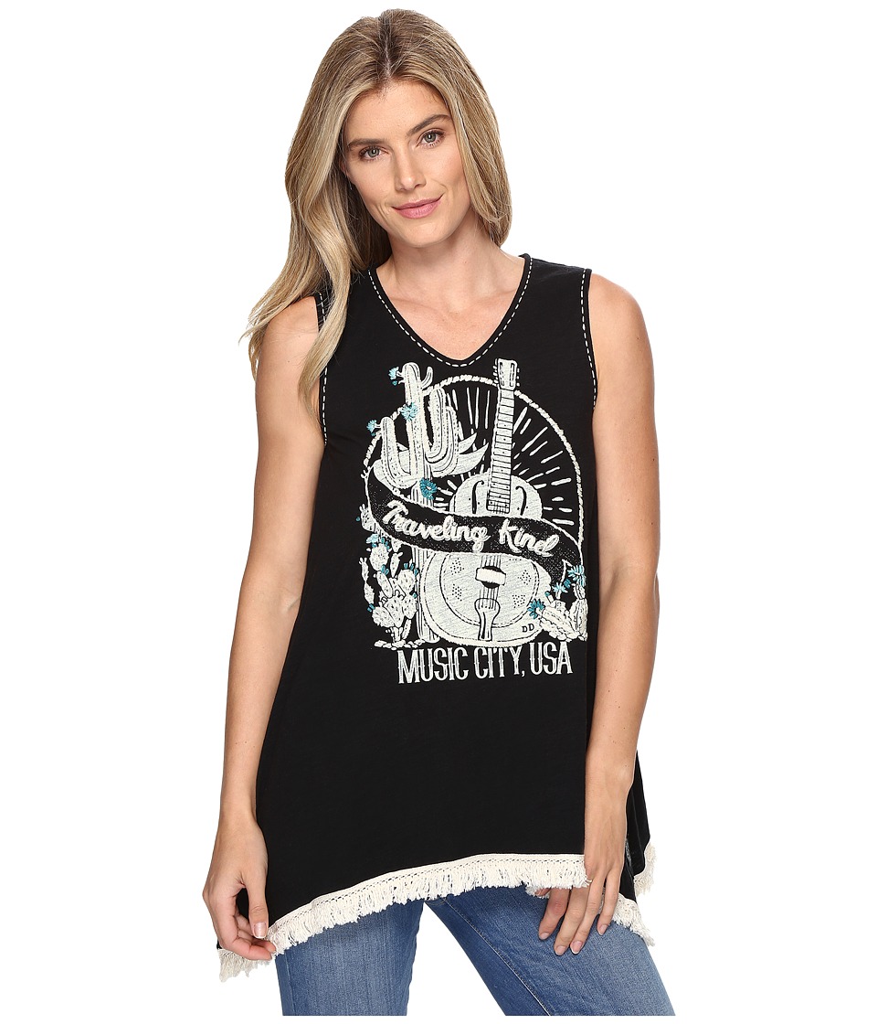 Double D Ranchwear Traveling Kind Tank Top (Black) Women