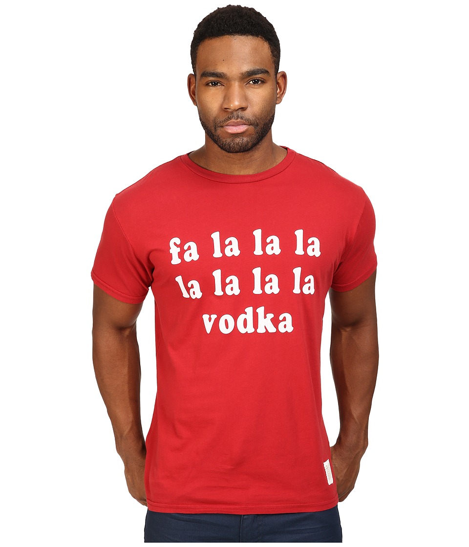 The Original Retro Brand Fa La La Vodka Short Sleeve Vintage Cotton Tee (Dark Red) Men