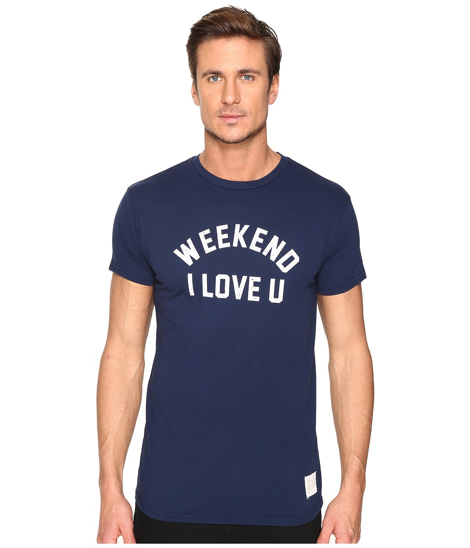 The Original Retro Brand Weekend I Love Short Sleeve Vintage Cotton Tee (Navy) Men