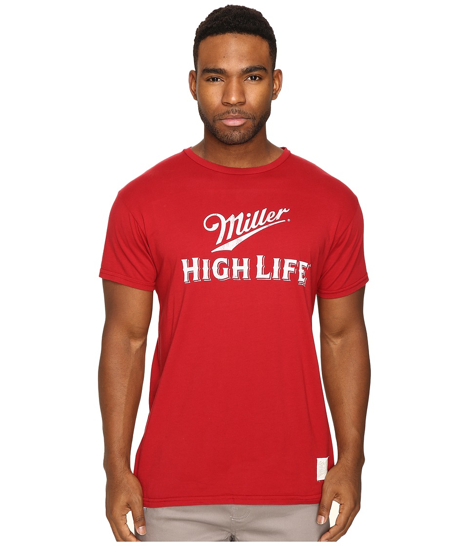 The Original Retro Brand Miller High Life Vintage Cotton Tee (Dark Red) Men