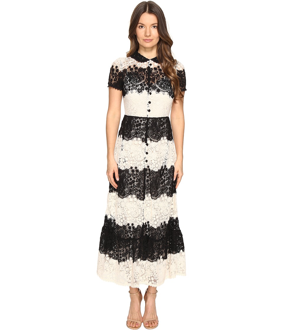 RED VALENTINO Macrame Dress (Ivory/Nero) Women