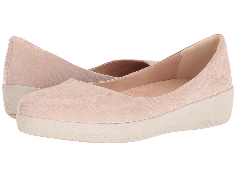 FitFlop Lizard Print Superballerina (Nude Pink) Women