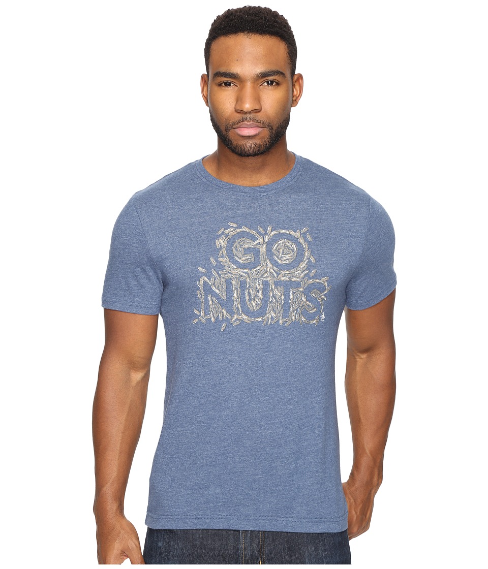 Original Penguin Short Sleeve Go Nuts Tee (Dark Denim) Men