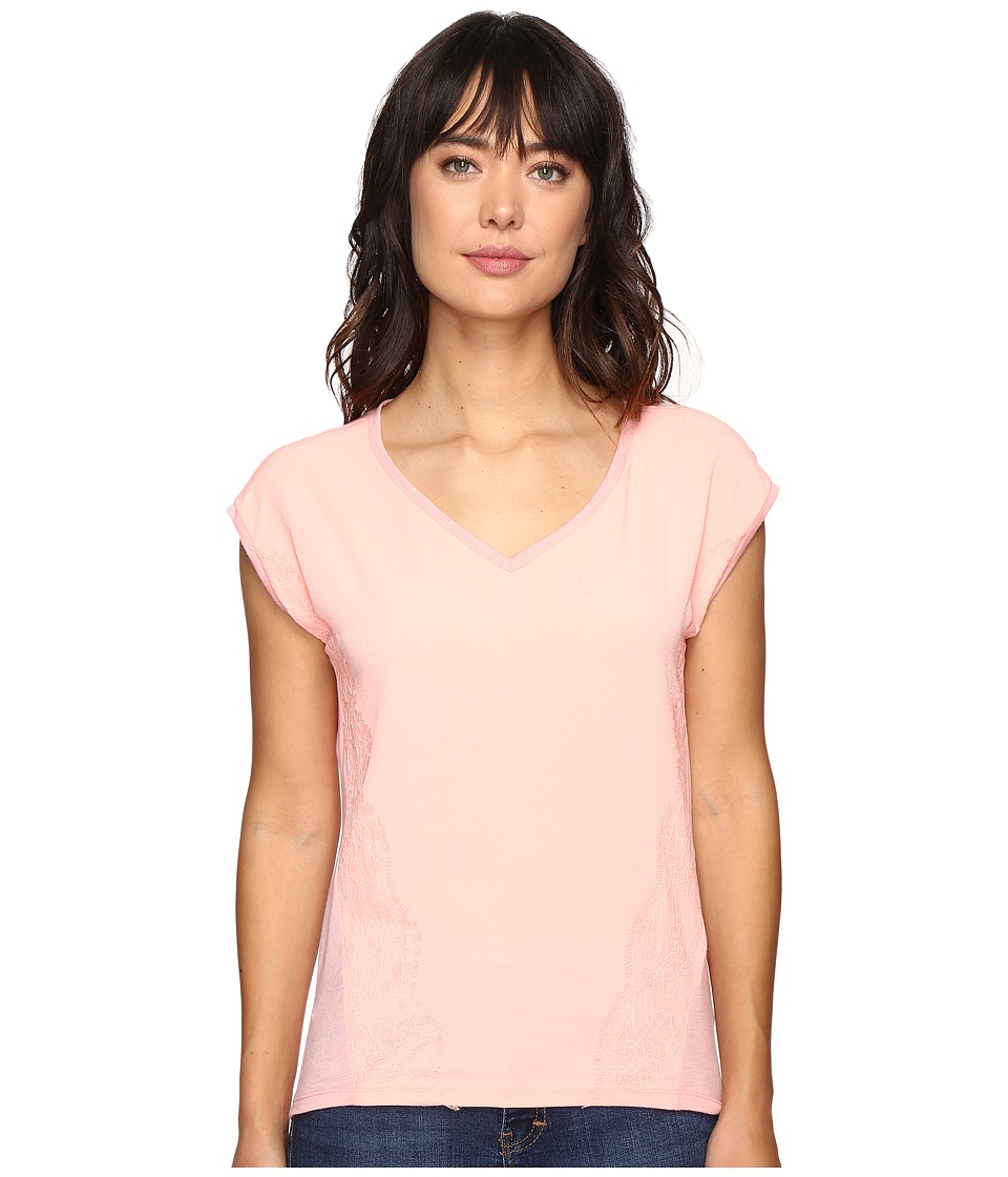 Calvin Klein Jeans Trend Table V-Neck T-Shirt (Pucker Pink) Women