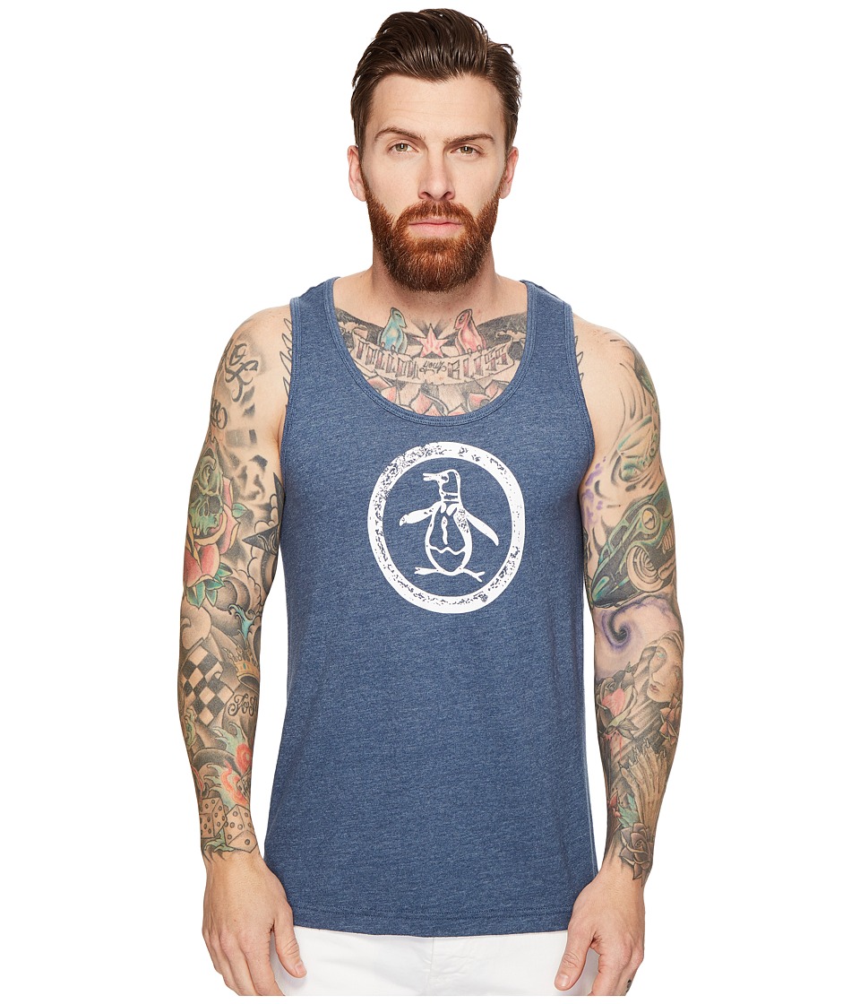 Original Penguin Circle Logo Tank Top (Dark Denim) Men