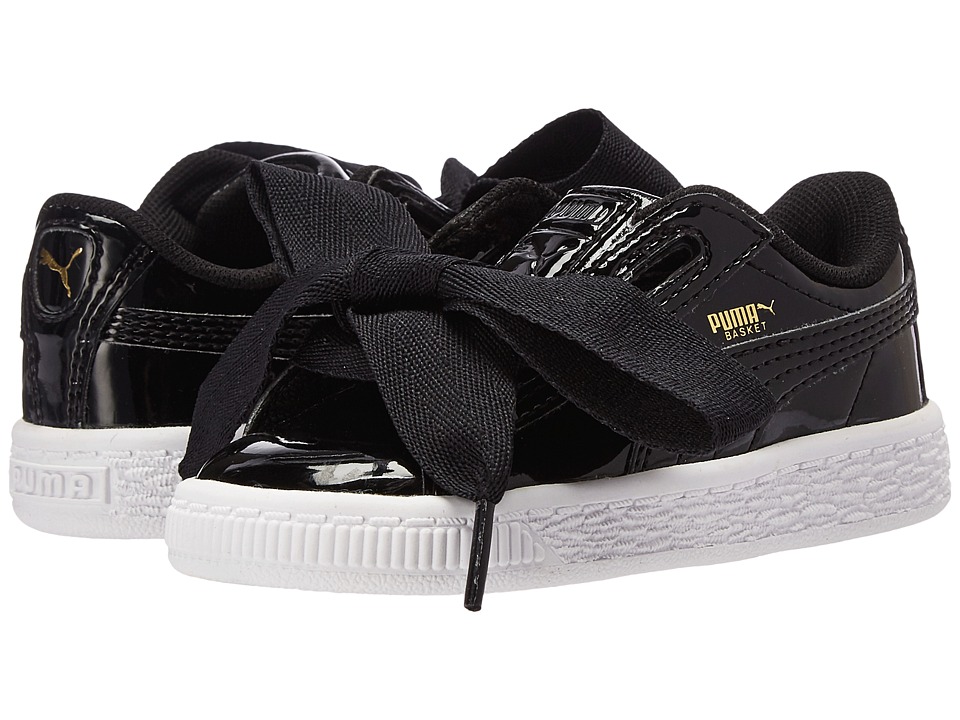 Puma Kids Basket Heart Patent (Toddler) (Puma Black/Puma Black) Girl