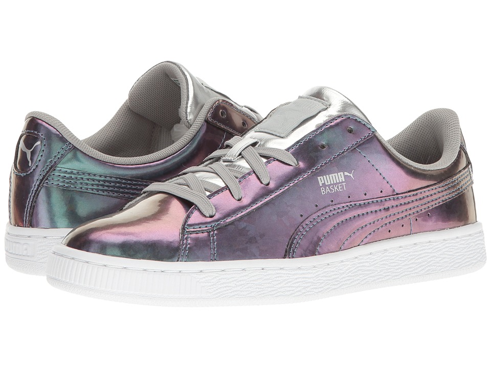 Puma Kids Basket Classic Holo (Big Kid) (Puma Silver/Puma Silver) Girl
