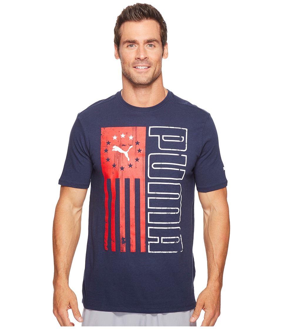 PUMA Puma Vert Flag Tee (Peacoat) Men
