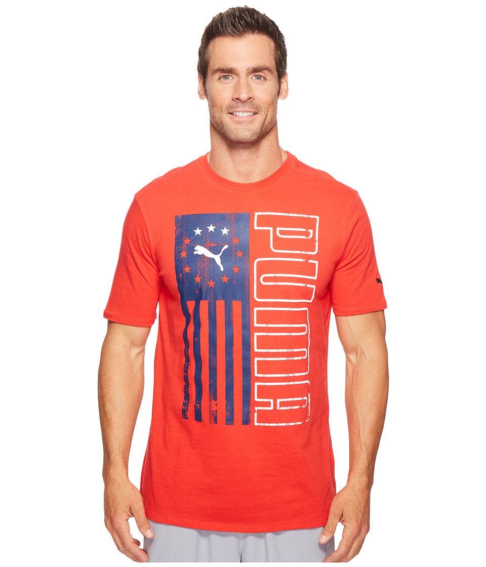 PUMA Puma Vert Flag Tee (Puma Red) Men