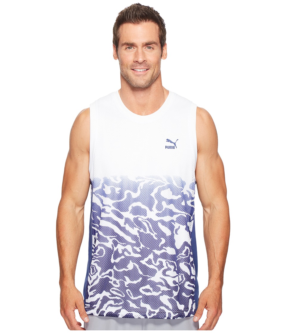 PUMA Color Block Reversible Tank Top (Twilight Blue) Men