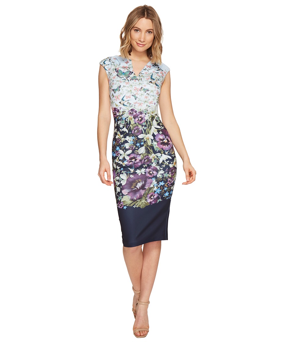 Ted Baker Tiha Enchantment Bodycon Dress (Dark Blue) Women