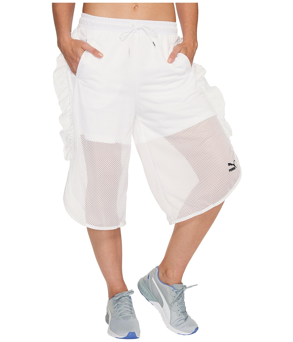 PUMA - Xtreme Mesh Frill Shorts (PUMA White) Women