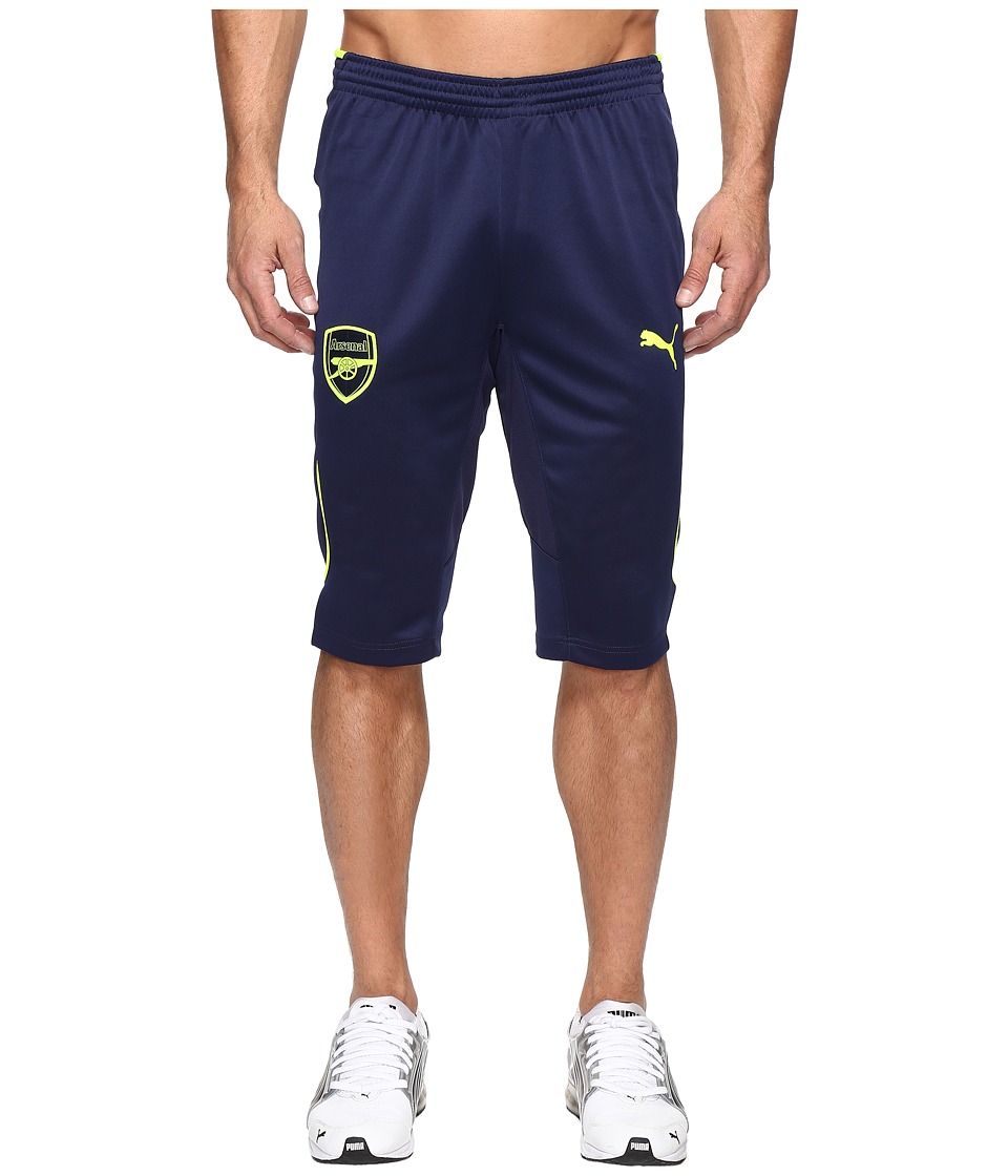 PUMA AFC 3/4 Training Pants (Peacoat/Safety Yellow) Men