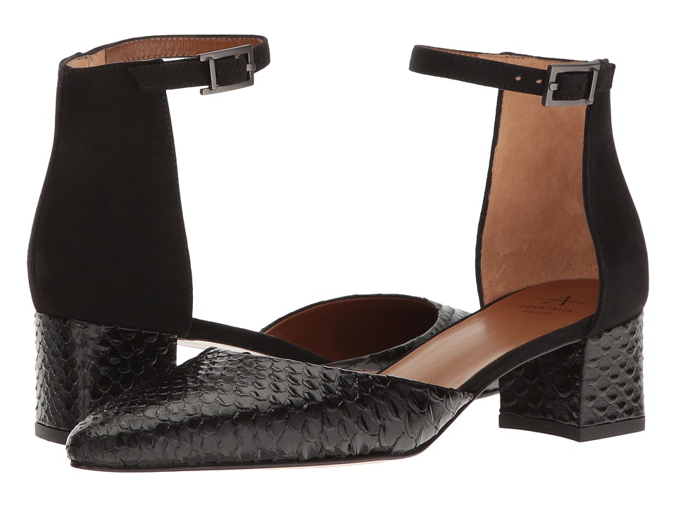 Aquatalia Pia (Black Printed Snake/Suede) Women