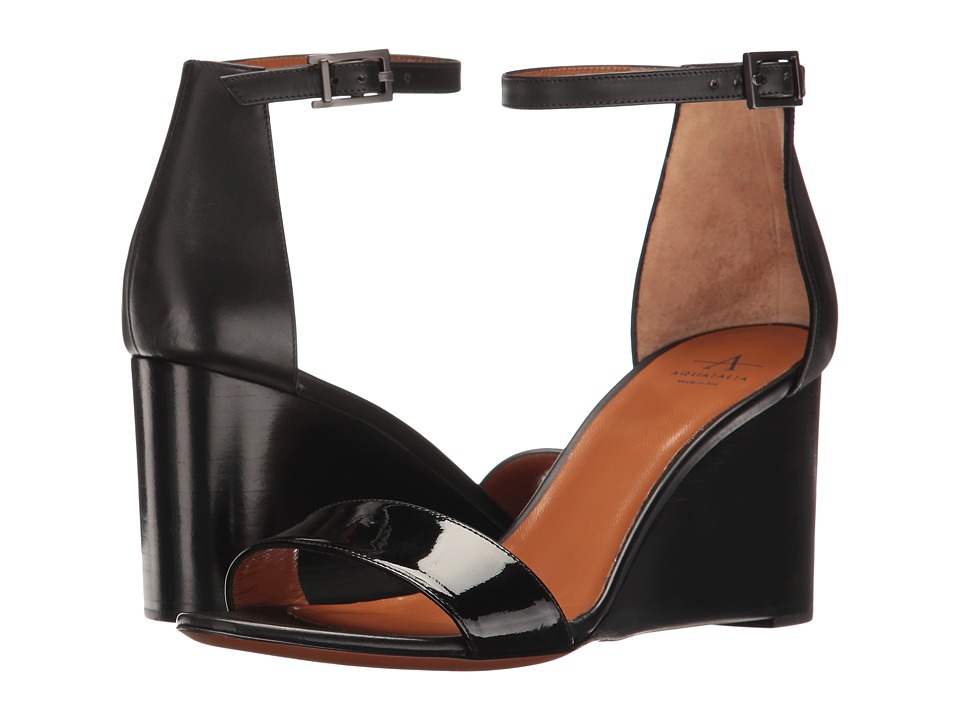 Aquatalia Nina (Black/Black Patent/Calf Combo) Women