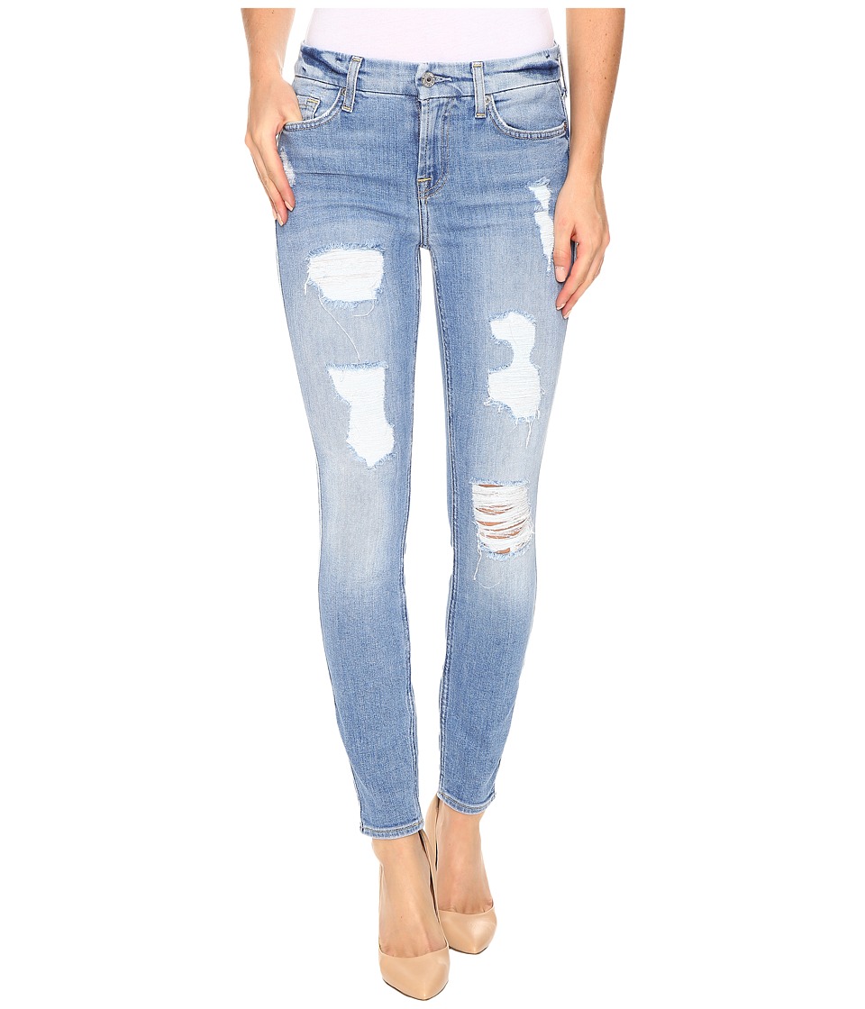 7 For All Mankind The Ankle Skinny with Destroy in Light Wash (Light Wash) Women