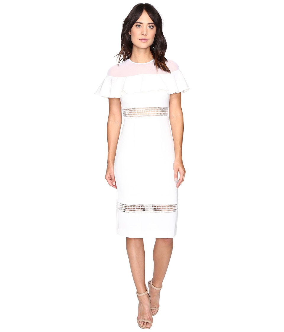 Nicole Miller Helena Flutter Dress (White) Women