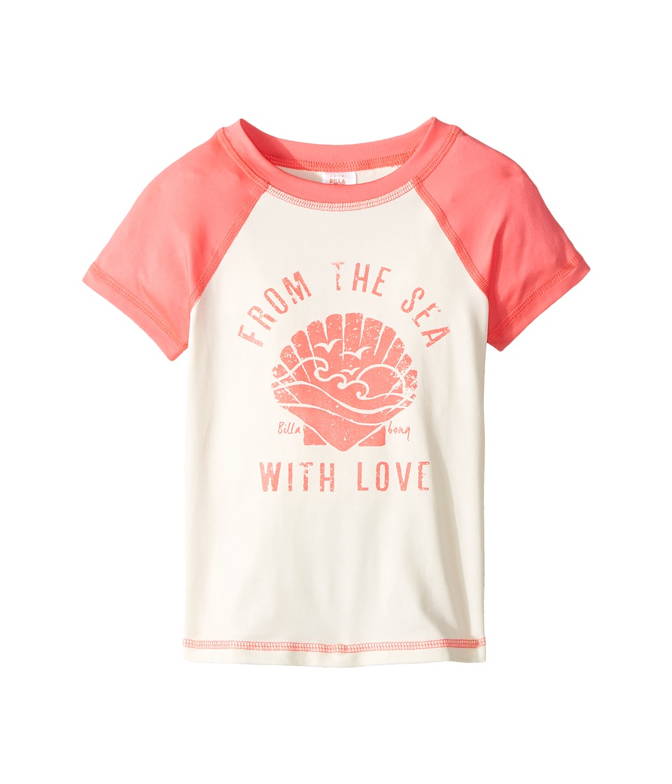 Billabong Kids Sol Searcher Short Sleeve Rashguard (Little Kids/Big Kids) (Seashell) Girl