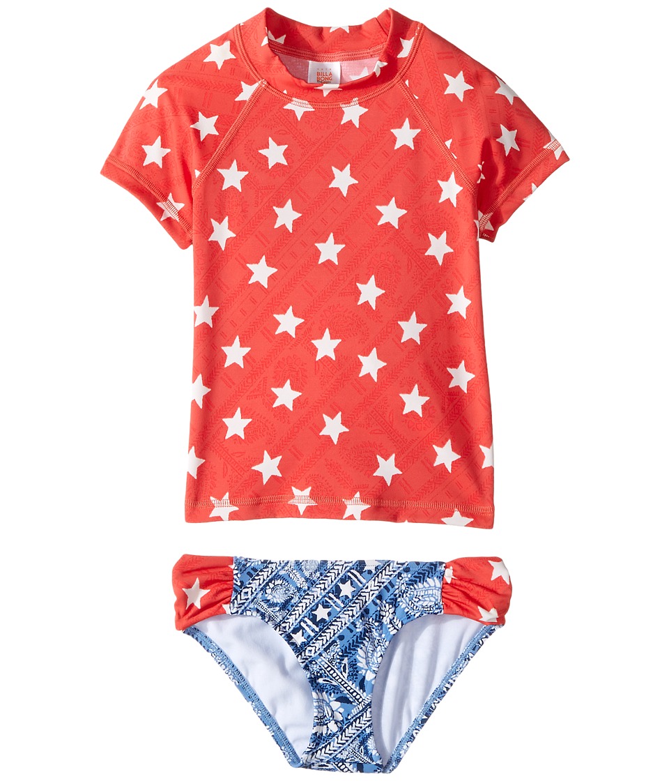 Billabong Kids Starlight Short Sleeve Rashguard Set (Little Kids/Big Kids) (Multi) Girl