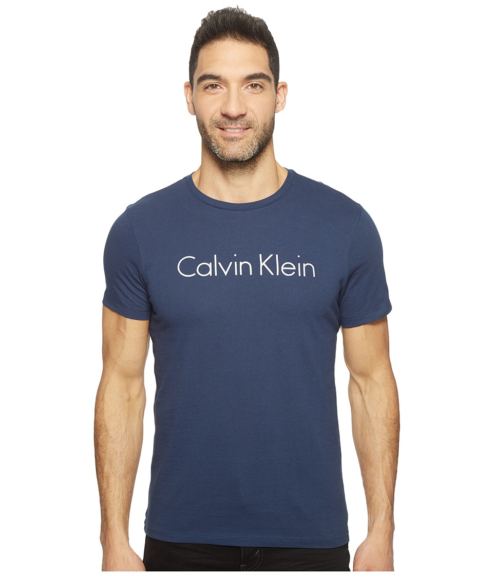 Calvin Klein Space Dyed Calvin Klein Logo Jersey Tee (Atlantis) Men