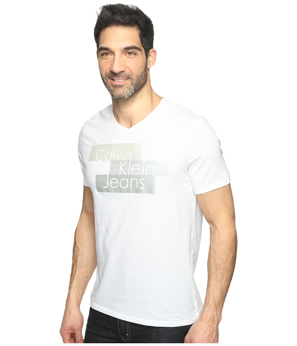Calvin Klein Jeans Metallic Blocks Logo Tee (White Wash) Men