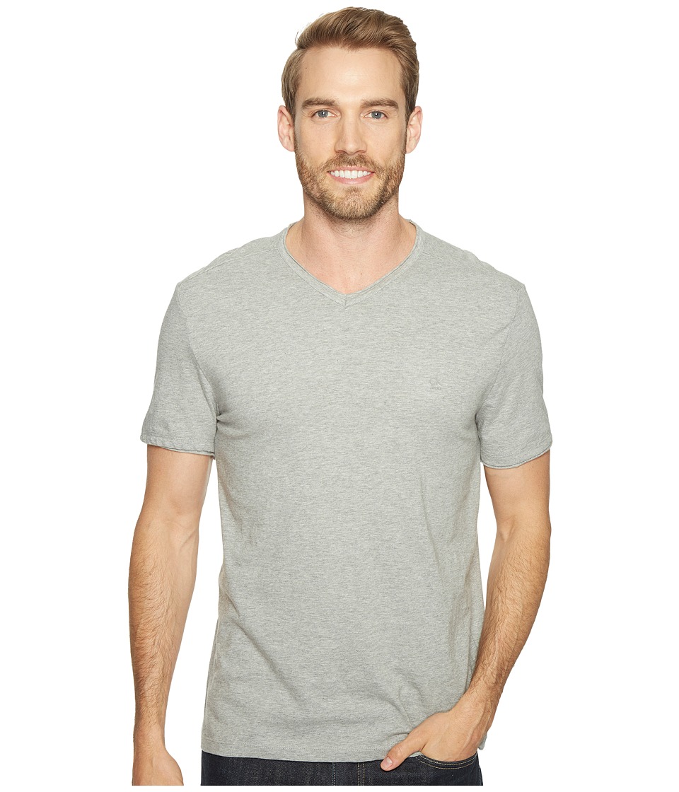Calvin Klein Jeans Mixed Media V-Neck Tee (Med Charcoal Heather) Men