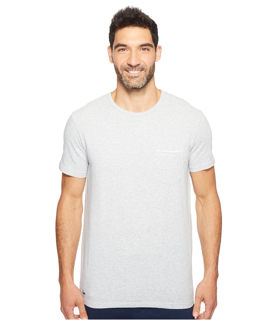 Lacoste - Colours Short Sleeve Pocket Sleep Tee (Grey) Men