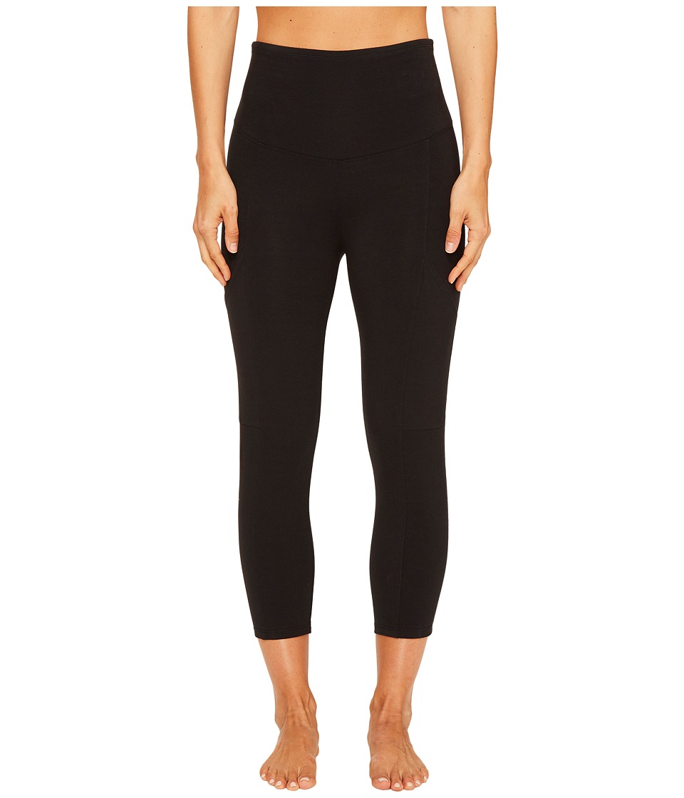 Yummie by Heather Thomson Cotton Control 3/4 Leggings with Side Pocket (Black) Women