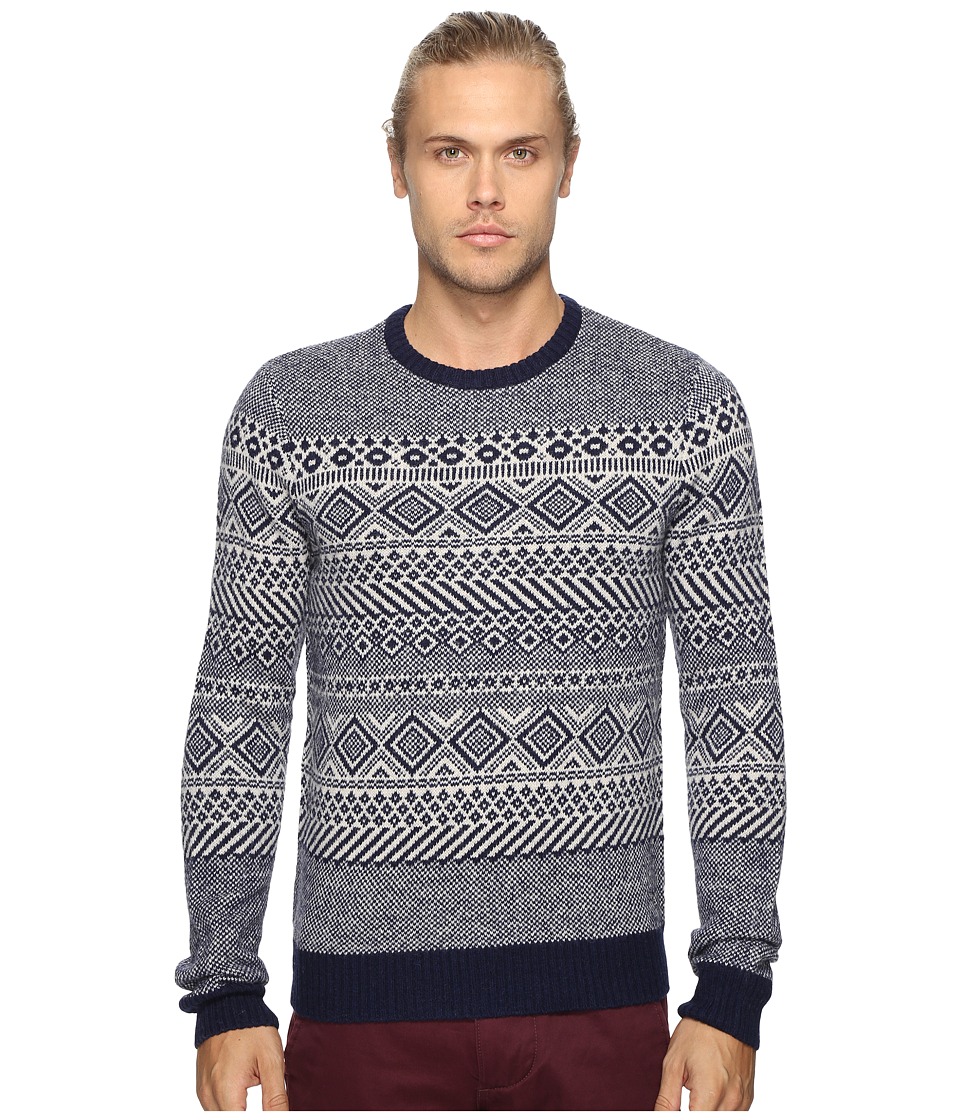 Original Penguin Long Sleeve Lambswool Sweater (Silver Gray) Men