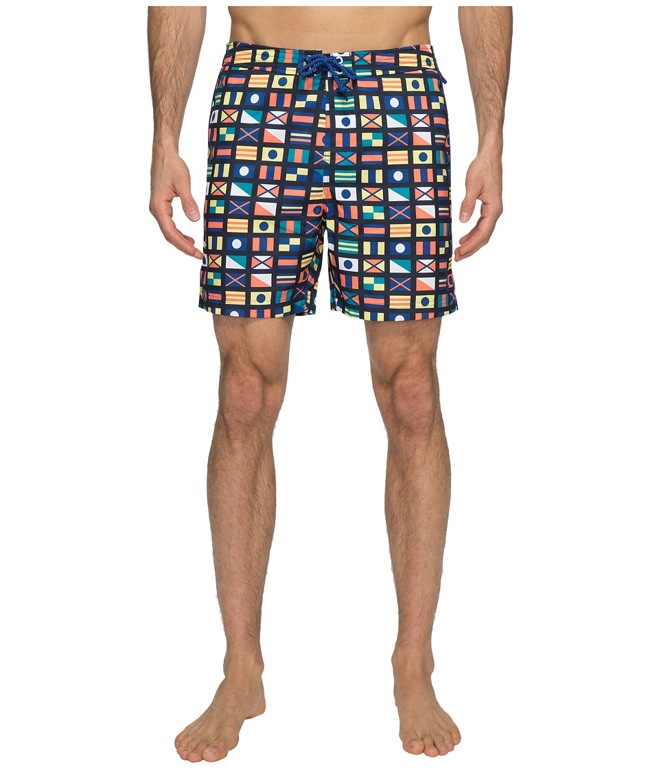 Original Penguin Nautical Flag Printed Swim Shorts (Monaco Blue) Men