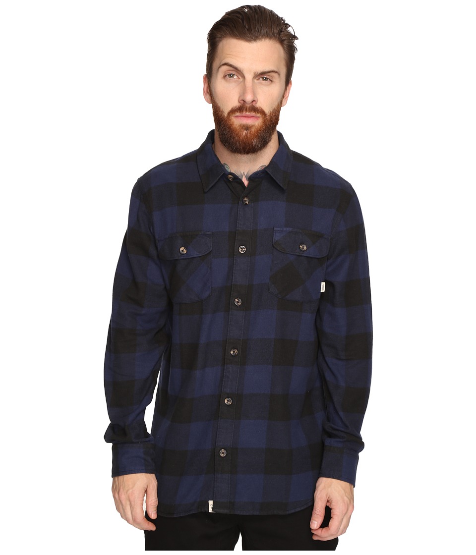 Vans Hixon Light Flannel Shirt (Dress Blues/Black) Men