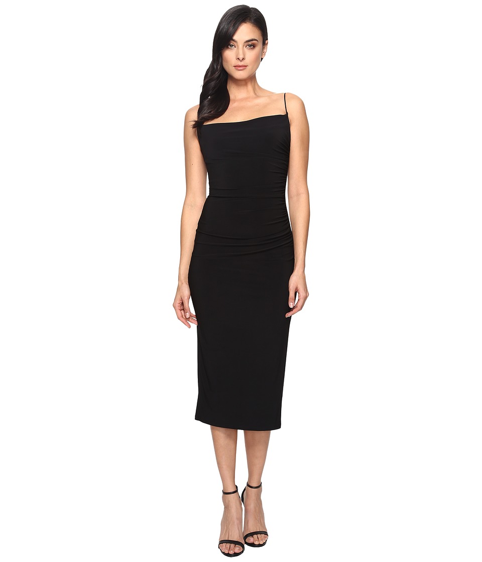 Laundry by Shelli Segal Midi Spaghetti Strap Dress (Black) Women