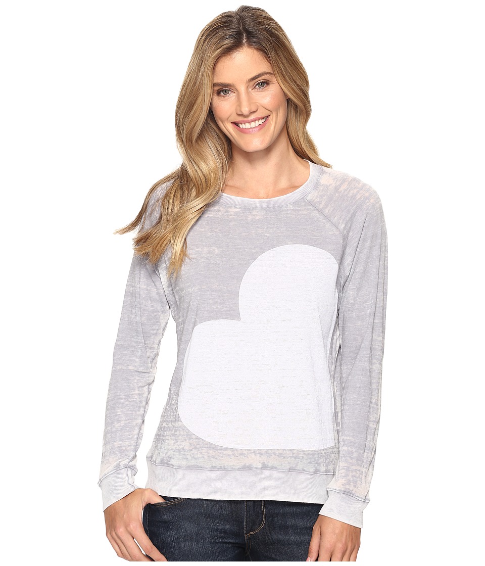 Allen Allen Side Heart Print Sweatshirt (Pale Grey) Women