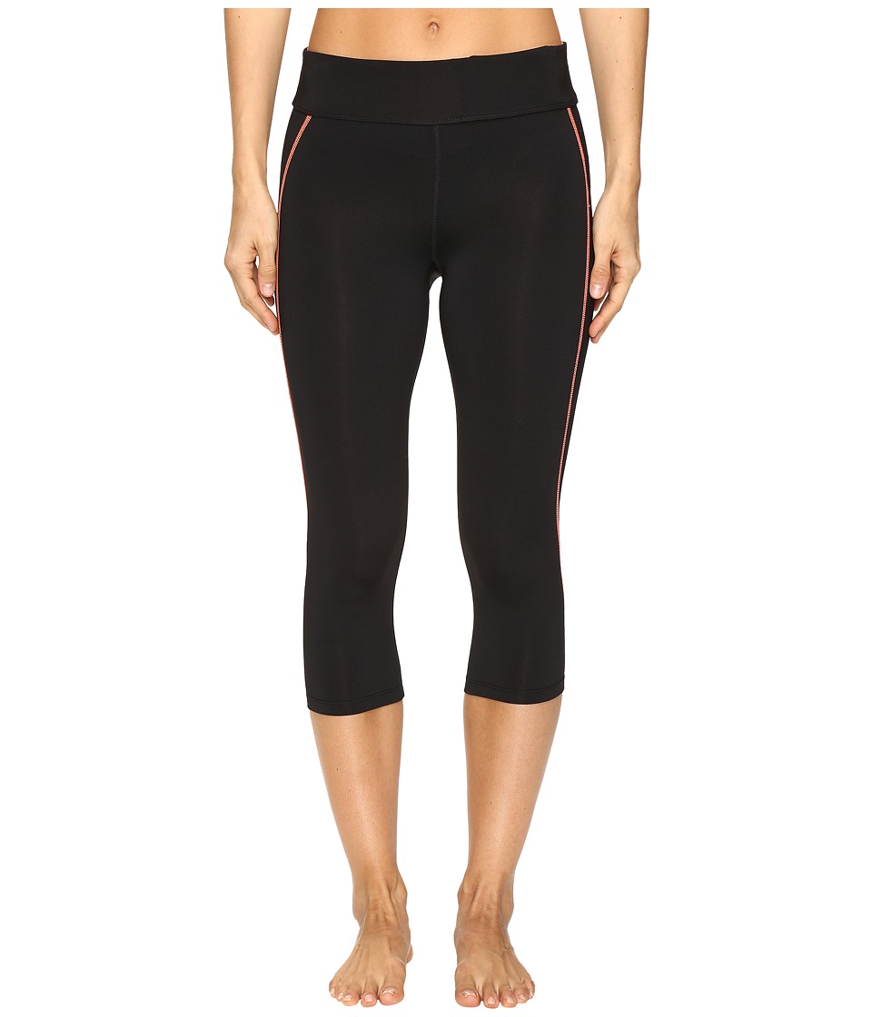 Fila Spirit Tight Capris (Black/Bursting Marmalade) Women