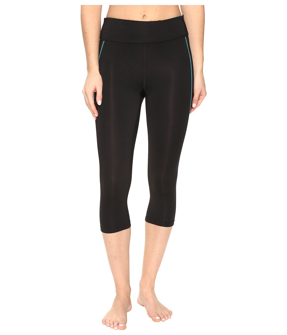 Fila Spirit Tight Capris (Black/Viridian Green) Women