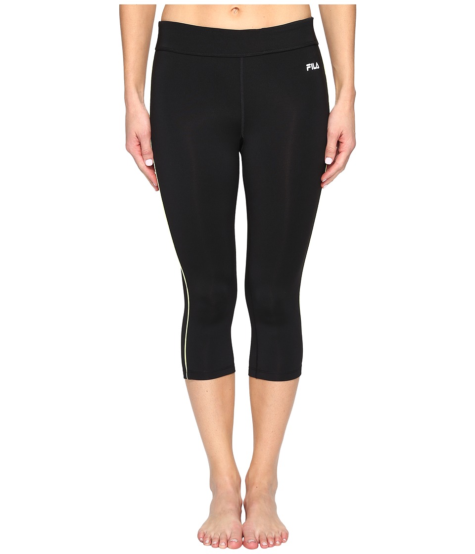 Fila Energy Tight Capris (Black/Sharp Green) Women