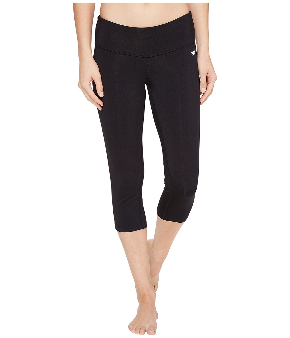 Fila Solid Tight Capris (Black) Women