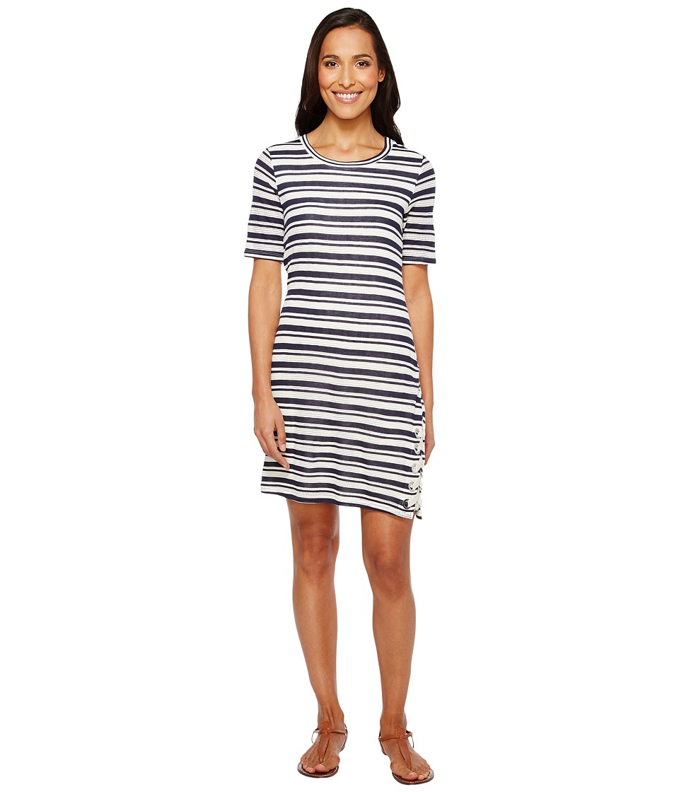 Splendid Topsail Stripe Bodycon Dress (White/Navy) Women