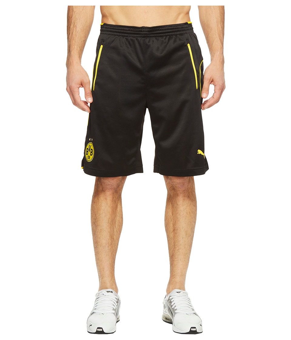 PUMA BVB Training Shorts with Pockets (Black/Cyber Yellow) Men