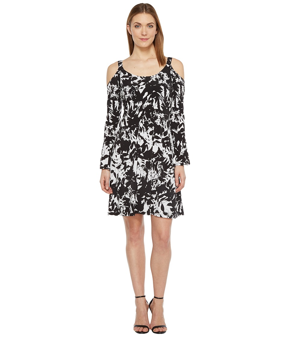 Karen Kane Cold Shoulder Flare Sleeve Dress (Print) Women