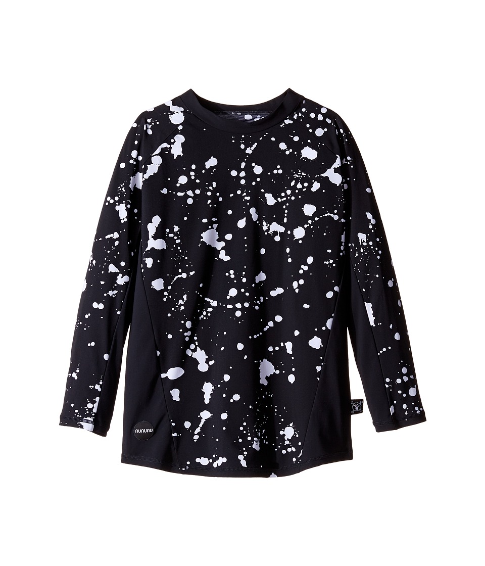 Nununu Long Sleeve Rashguard (Little Kids/Big Kids) (Black) Girl