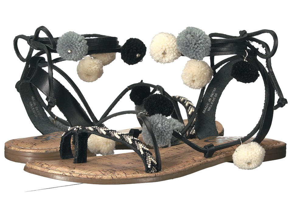 Circus by Sam Edelman Valencia (Black Pom Poms/Beaded/Burnished Atanado Veg) Women