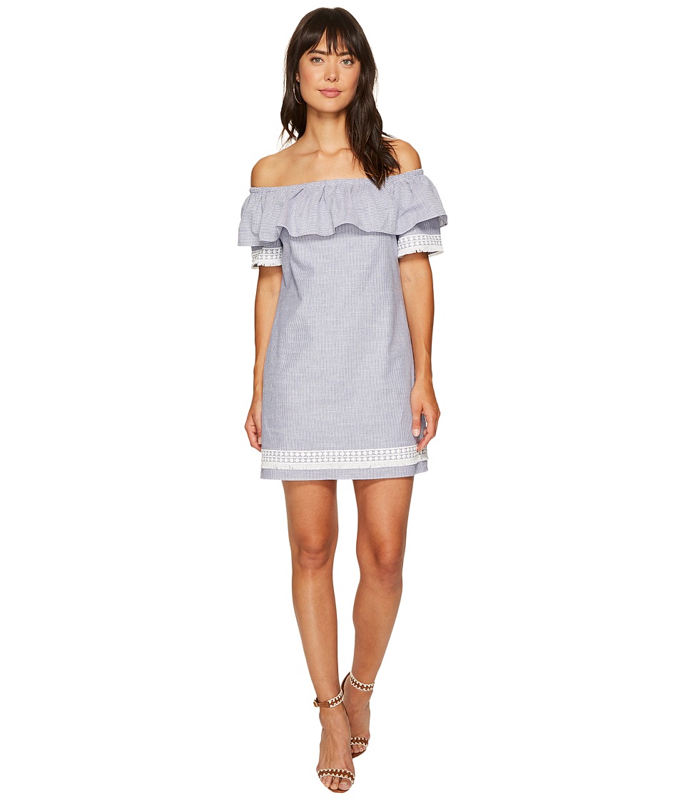 Tahari by ASL Chambray Stripe Shift Dress (Chambray Blue) Women