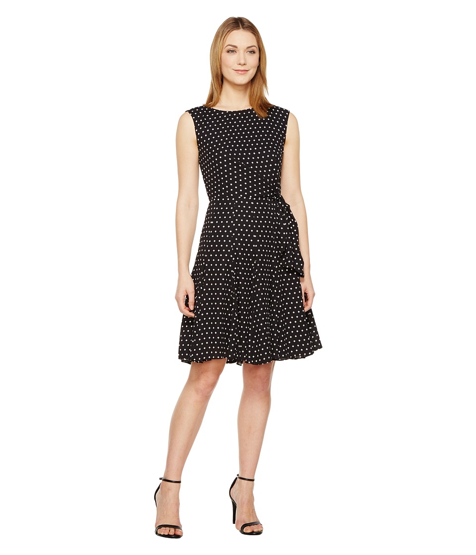 Tahari by ASL Ditsy Diamonds A-Line Dress (Black/White) Women