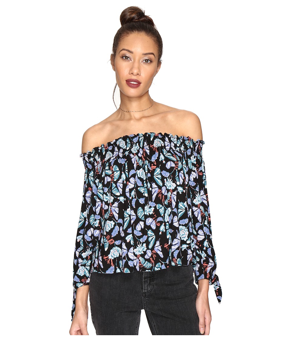 Free People Printed Lexington Tee (Black) Women