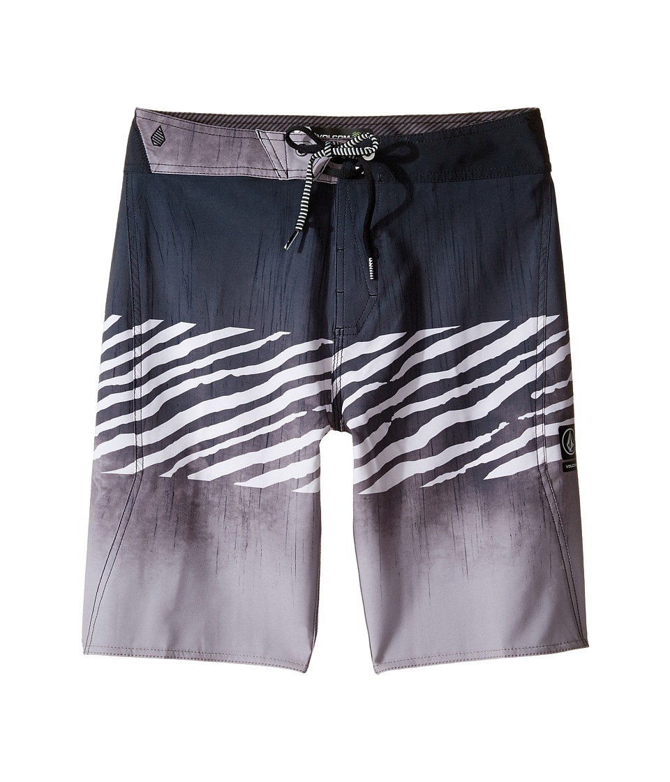 Volcom Kids Macaw Mod Boardshorts (Big Kids) (Black/White 2) Boy